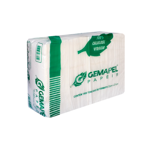 Toalha Interfolhada Gemapel 22x21 100% Celulose c/1.000 folhas